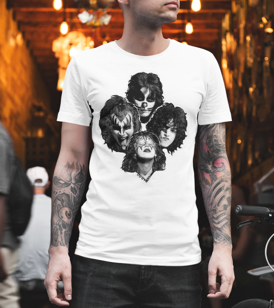 Kiss Band Iconic Makeup Memes Faces Compilation T-Shirt