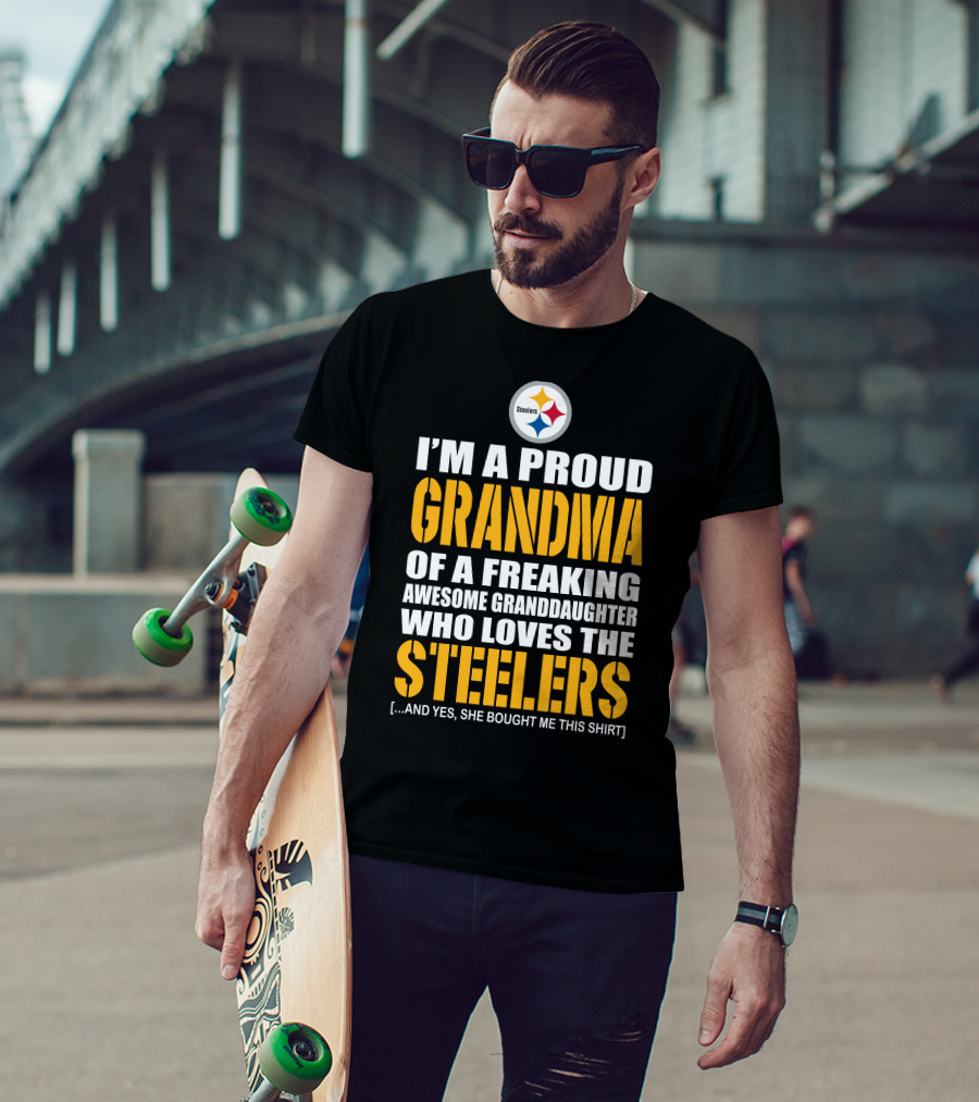 Proud Grandma Of Awesome Granddaughter Who Loves The Steelers T-Shirt