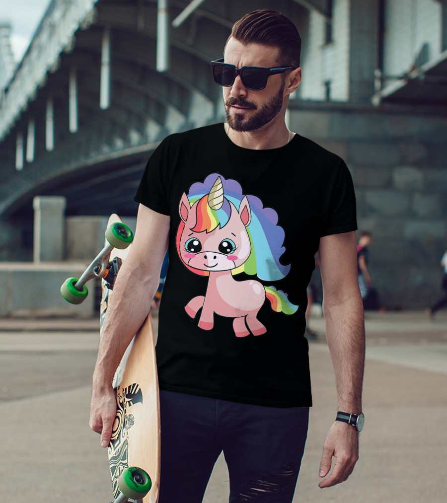 Cute Rainbow Unicorn For Unicorn Lover T-Shirt