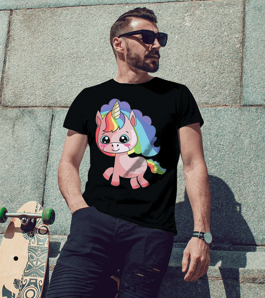 Cute Rainbow Unicorn For Unicorn Lover T-Shirt