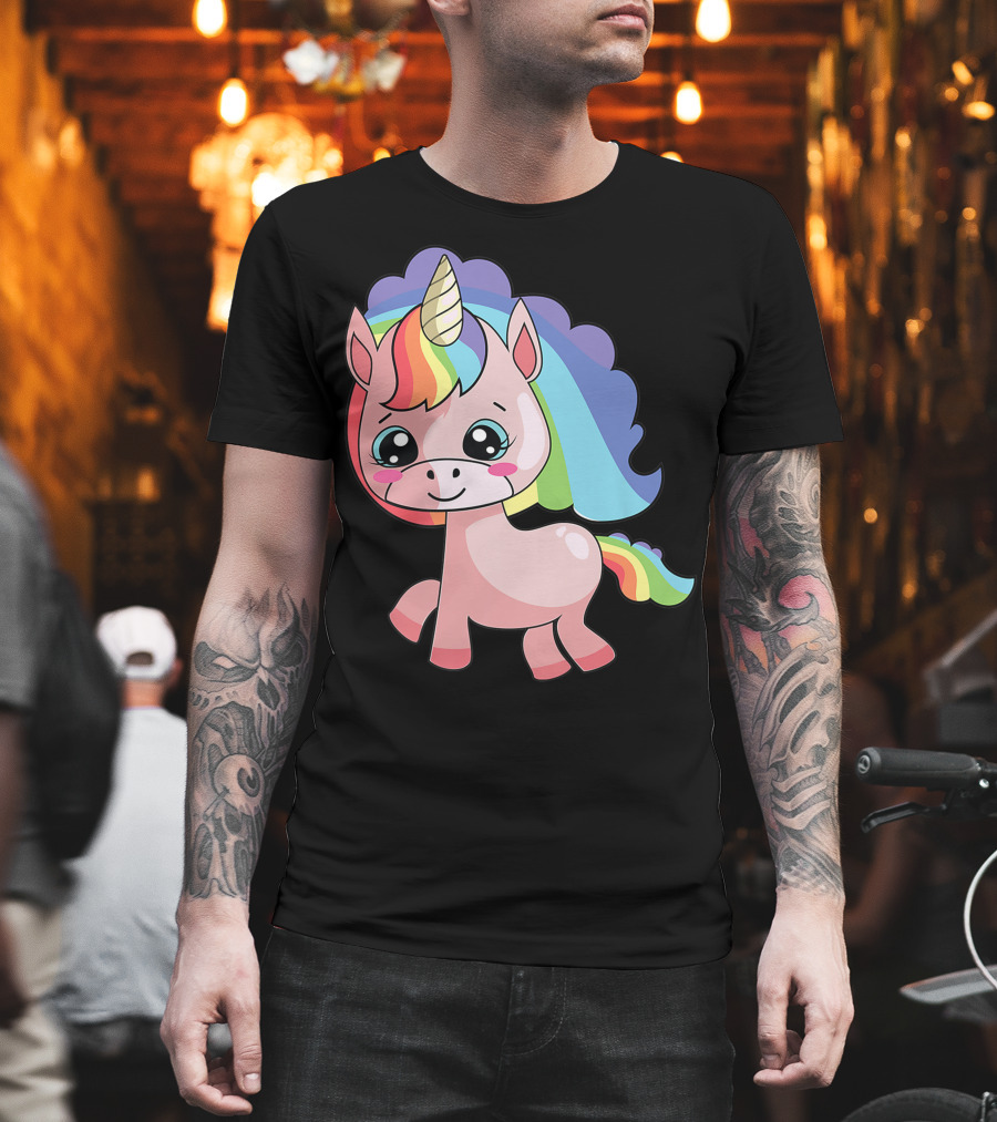 Cute Rainbow Unicorn for Unicorn Lover T-Shirt