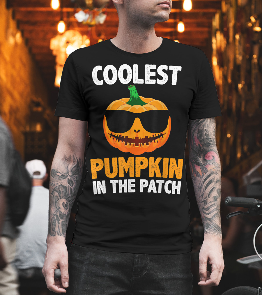 Coolest Pumpkin in the Patch with Sunglasses T-Shirt