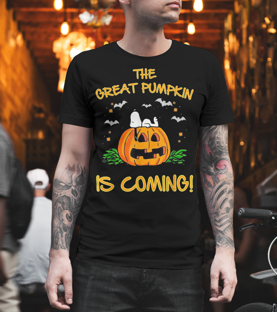 The Great Pumpkin Is Coming Peanuts Snoopy Halloween T-Shirt