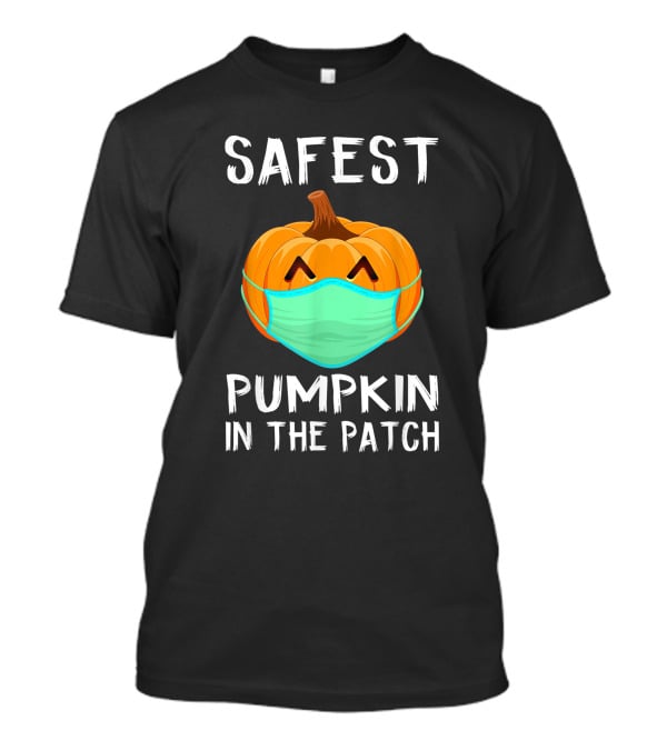 Safest Pumpkin In The Patch Halloween Costume With Face Mask T-Shirt