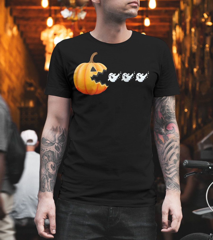 Funny Pumpkin Eating Ghosts Halloween Best T-Shirt