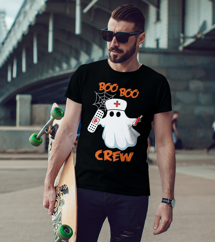 Boo Boo Crew Funny Halloween Nurse RN Medical EMS Staff T-Shirt