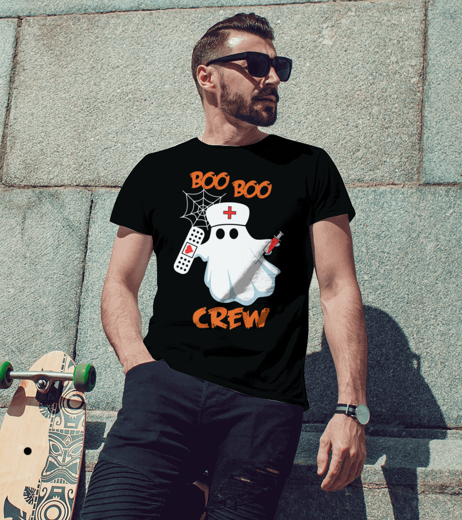 Boo Boo Crew Funny Halloween Nurse RN Medical EMS Staff T-Shirt