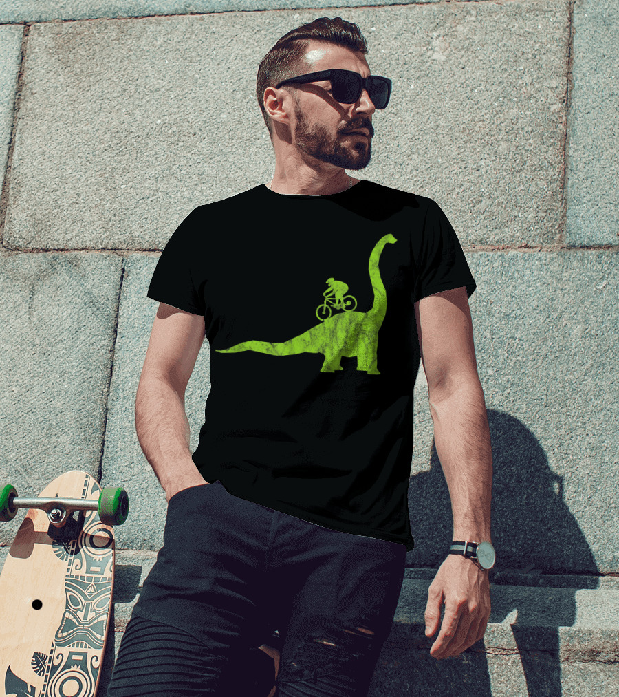 Mountain Bike MTB Dinosaur Funny Cycling Bicycle Rider Adventure T-Shirt