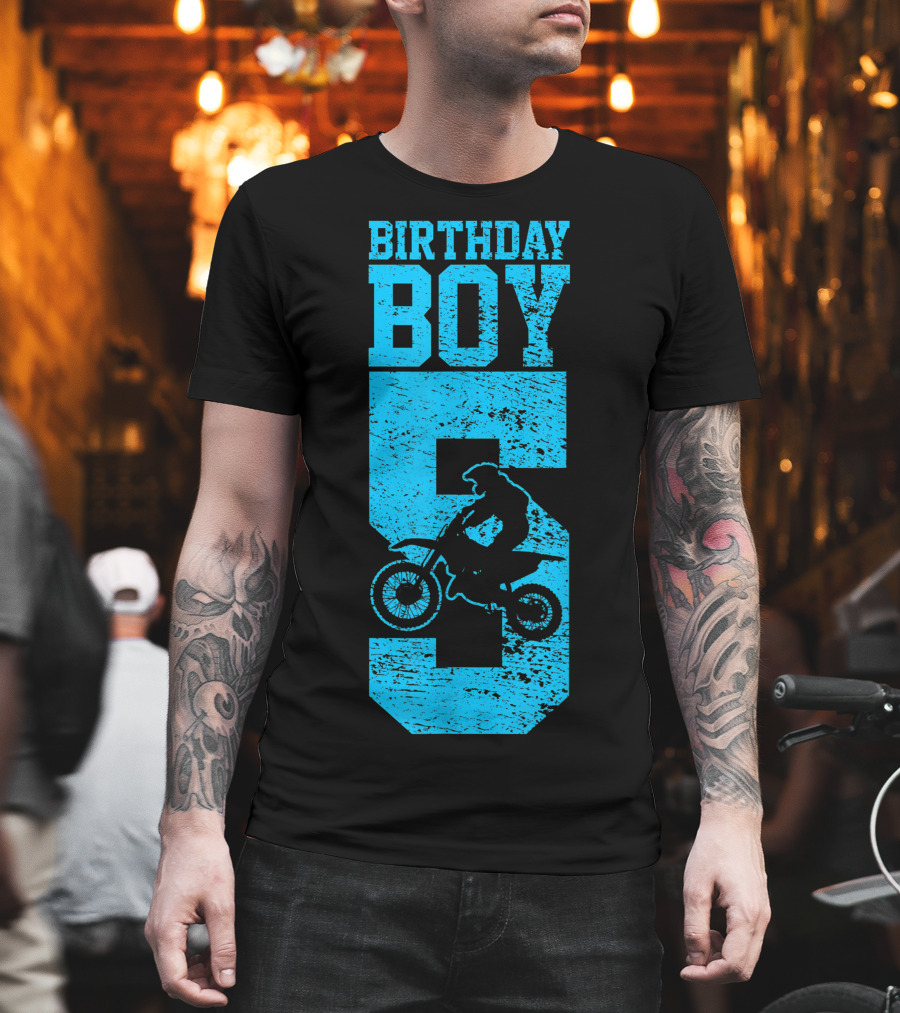 Birthday Boy 5 Motocross Dirt Bike T-Shirt
