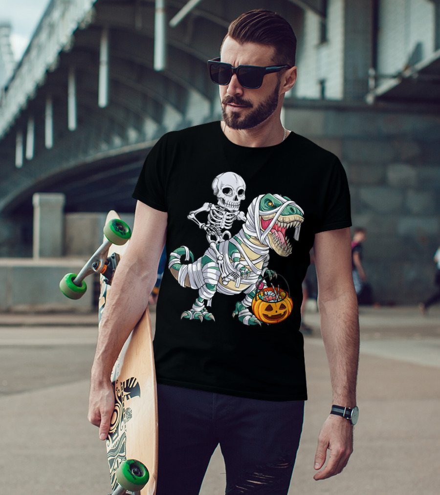 Skeleton Mummy Dinosaur Rex Halloween Best T-Shirt