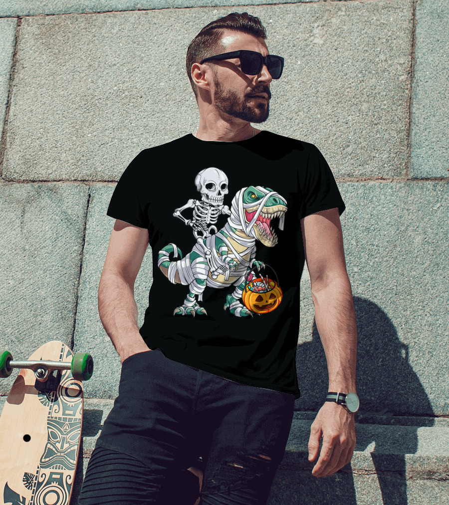 Skeleton Mummy Dinosaur Rex Halloween Best T-Shirt