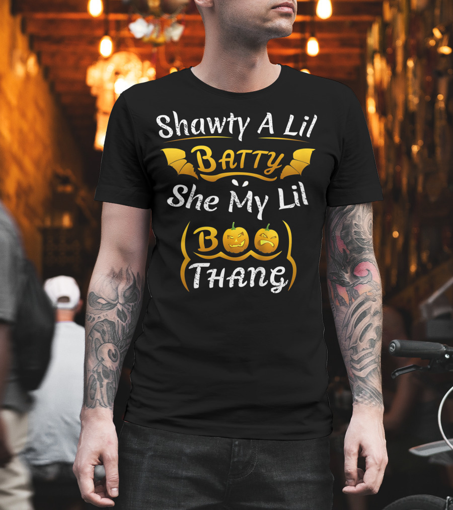 Shawty A Lil Batty She My Lil Boo Thang Pumpkin Halloween T-Shirt