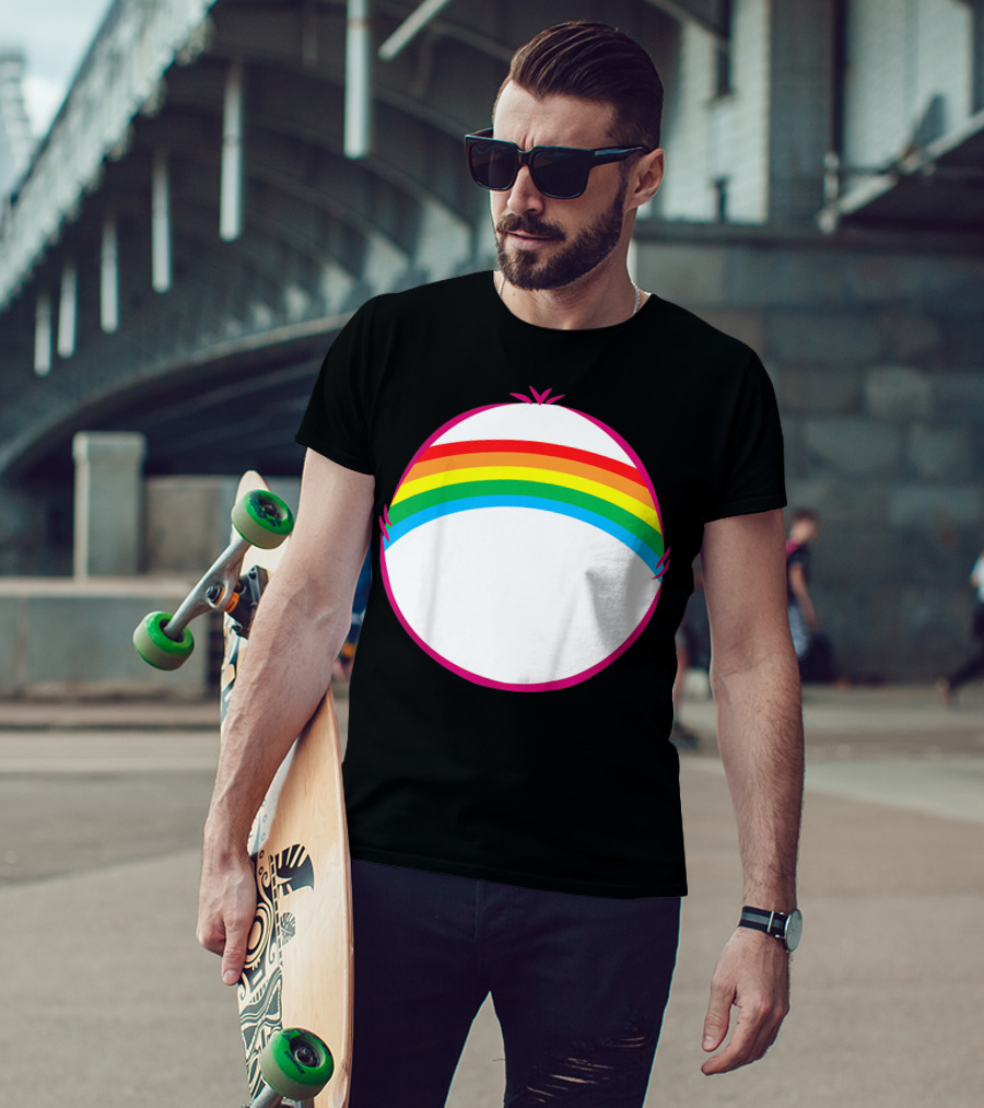 Adult Bear Cheer Rainbow Classic Icon Rainbow Arch T-Shirt