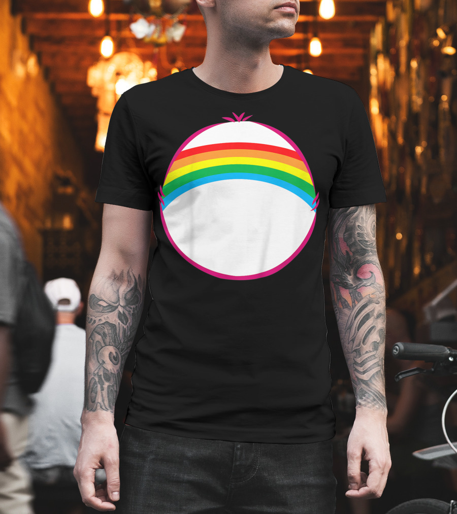 Adult Bear Cheer Rainbow Classic Icon Rainbow Arch T-Shirt