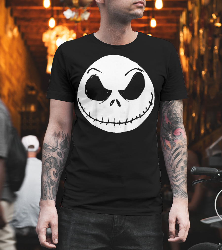 The Nightmare Before Christmas Jack Skellington Face Iconic Grinning Expression T-Shirt