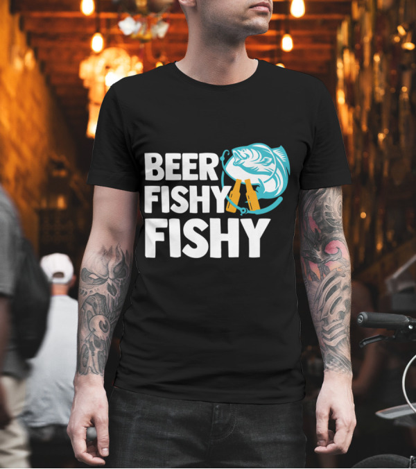 Beer Fishy Fishy Funny Fishing with Beer Bottles and Fish Hook T-Shirt Beer Fishy Fishy Funny Fishing with Beer Bottles and Fish Hook T-Shirt
