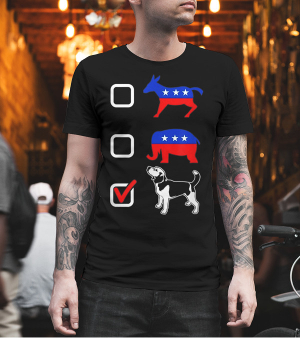 Goat Elephant I Just Choose Beagle Political Animal Icons with Stars Checked Box T-Shirt Goat Elephant I Just Choose Beagle Political Animal Icons with Stars Checked Box T-Shirt