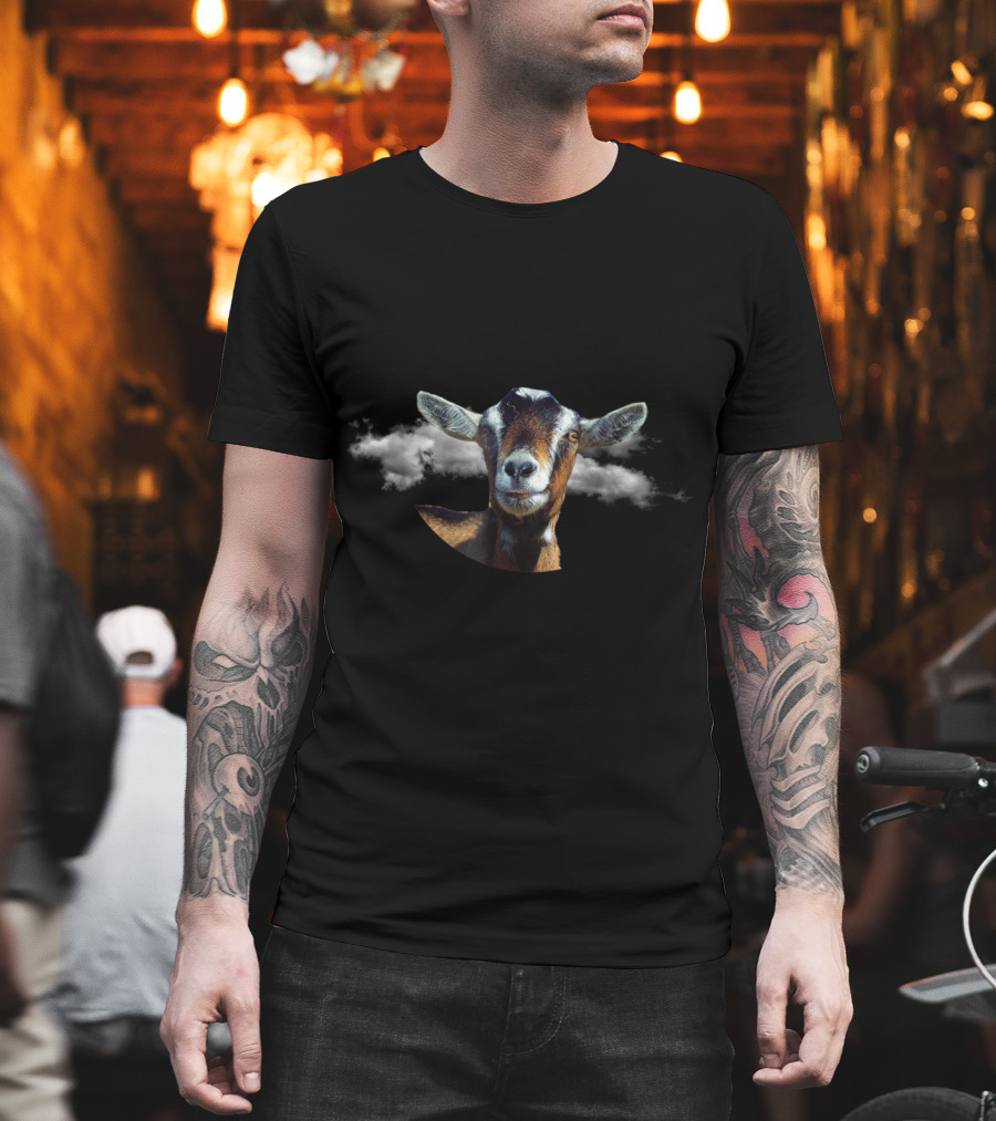 Goat Face With Cloud Background T-Shirt