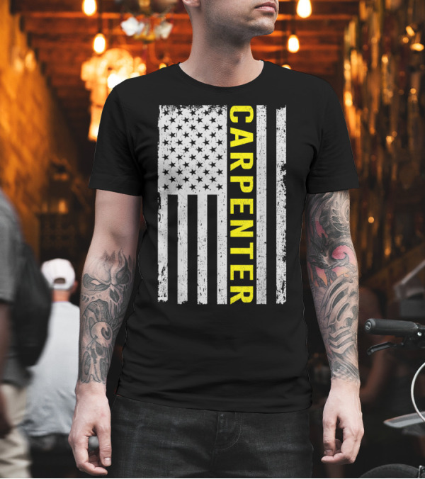 American Carpenter USA Flag Rustic T-Shirt American Carpenter USA Flag Rustic T-Shirt