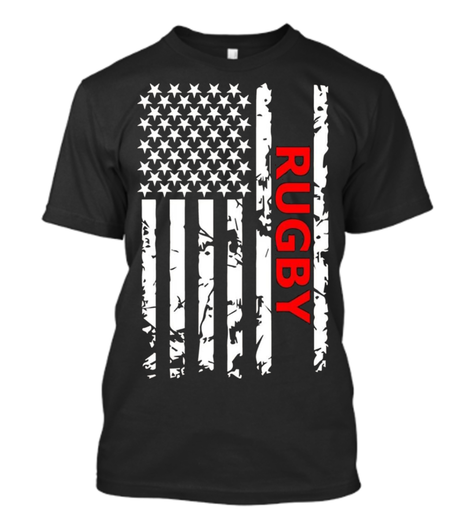 USA Flag Rugby Distressed T-Shirt