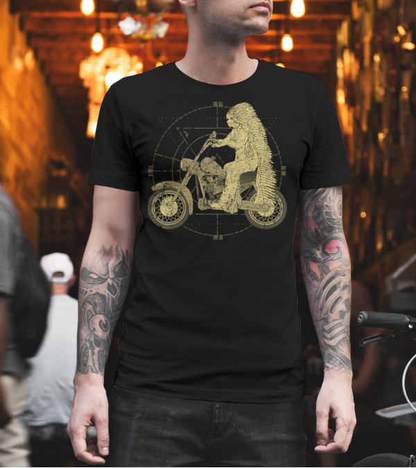Vintage Native American Chief Biker Motorcycle Ride T-Shirt Vintage Native American Chief Biker Motorcycle Ride T-Shirt