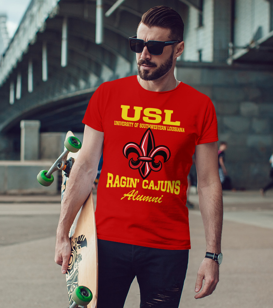 USL University Of Southwestern Louisiana Ragin' Cajuns Alumni Fleur-de-Lis T-Shirt