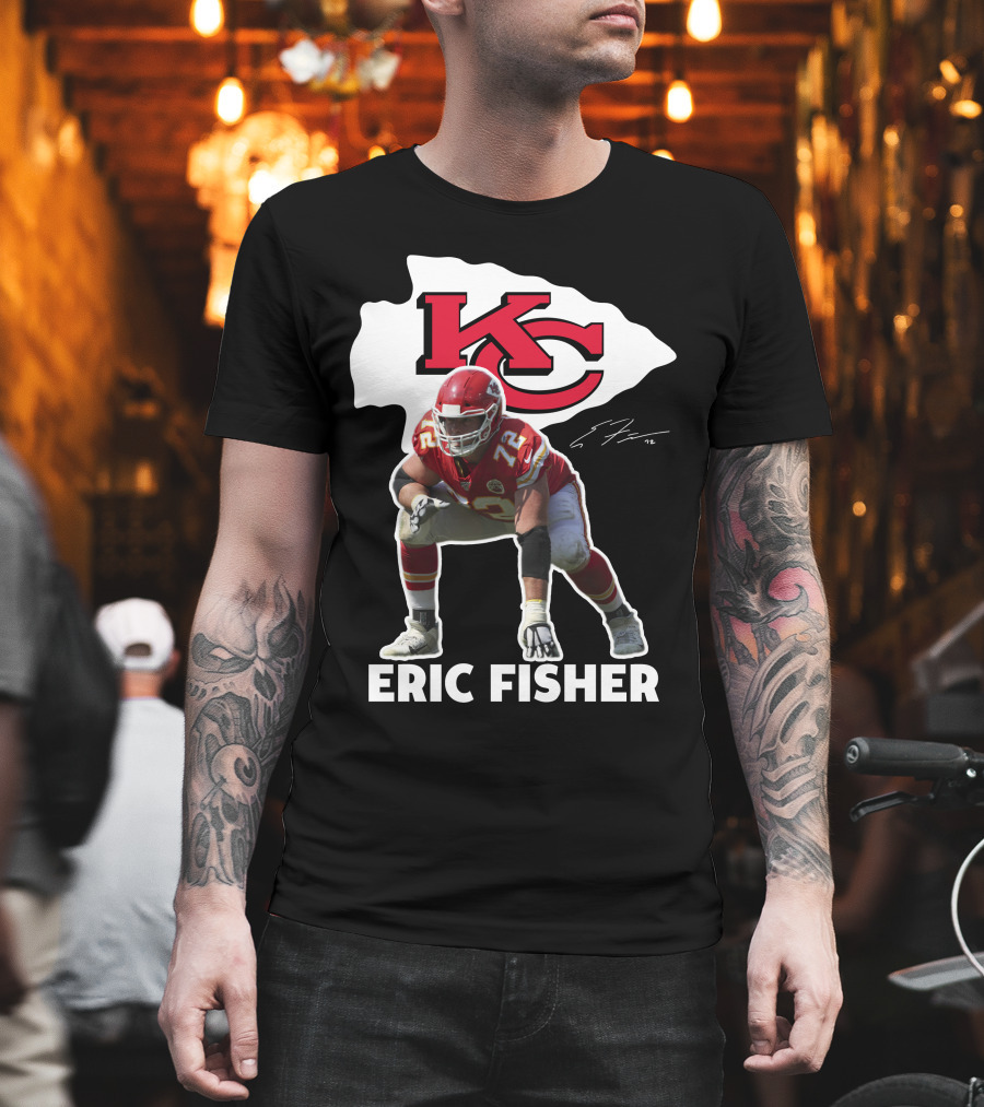 KC Chiefs Eric Fisher 72 Football Signature T-Shirt