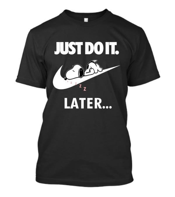 Snoopy Just Do It Later Nike Swoosh T-Shirt