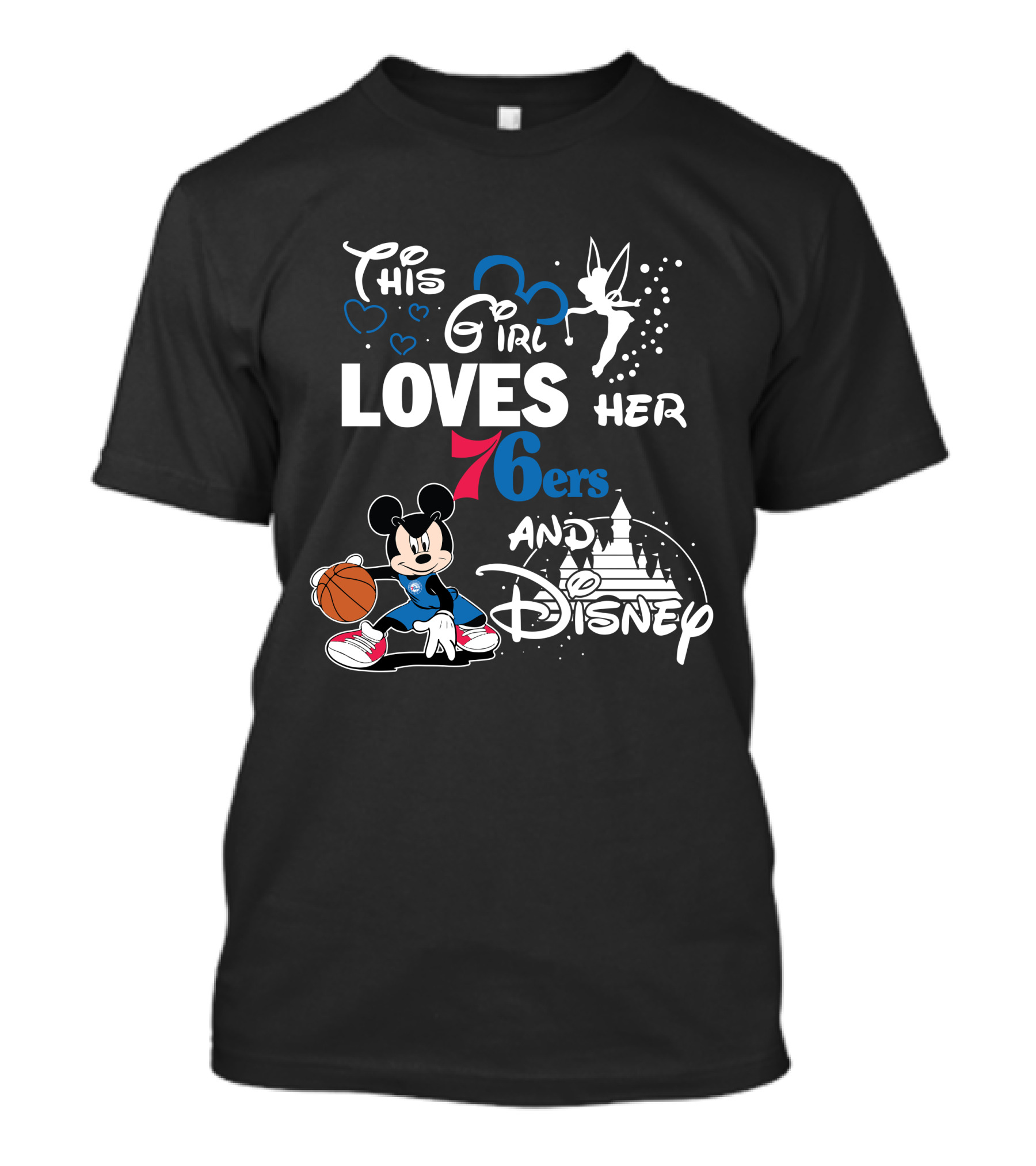 This Girl Loves Her 76ers And Disney Mickey Nba T-Shirt