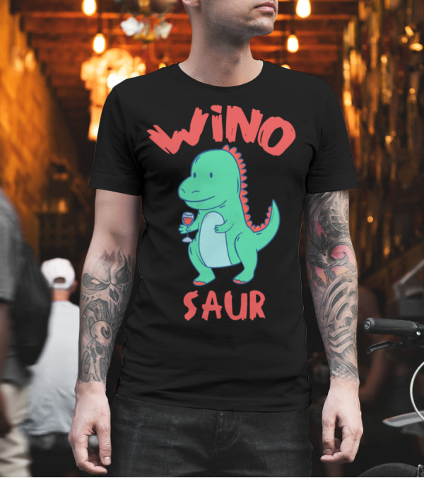Winosaur Holding Wine Glass Dinosaur T-Shirt Winosaur Holding Wine Glass Dinosaur T-Shirt