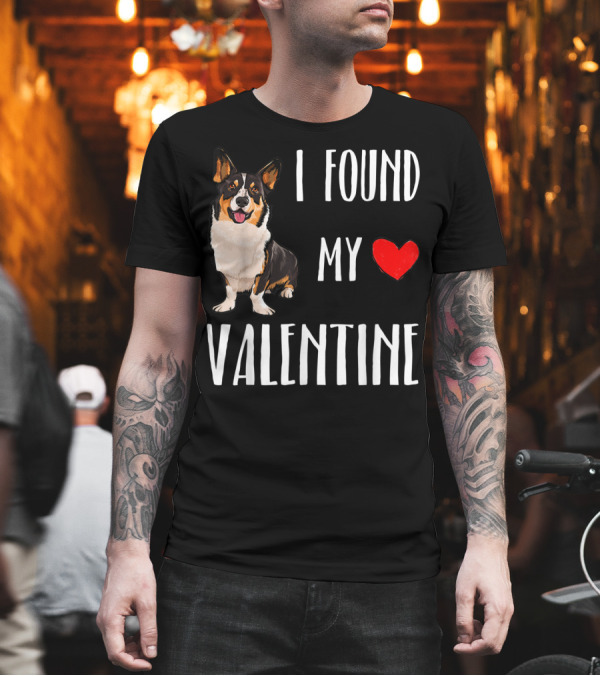 I Found My Heart Valentine Cardigan Welsh Corgi T-Shirt I Found My Heart Valentine Cardigan Welsh Corgi T-Shirt