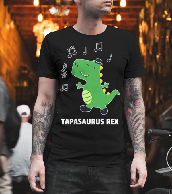 Tapasaurus Rex Dinosaur Recital Tap Dance Notes T-Shirt Tapasaurus Rex Dinosaur Recital Tap Dance Notes T-Shirt