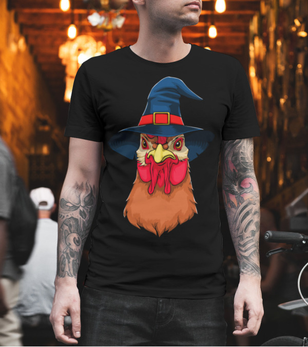 Witch Chicken Funny Halloween Horror Scary Hat Chicken T-Shirt Witch Chicken Funny Halloween Horror Scary Hat Chicken T-Shirt