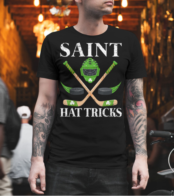 Saint Hat Tricks Hockey Leprechaun Lover T-Shirt Saint Hat Tricks Hockey Leprechaun Lover T-Shirt