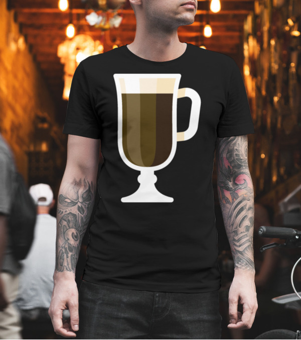 Irish Coffee Mug Icon Glass Mug Coffee Drink Emoji T-Shirt Irish Coffee Mug Icon Glass Mug Coffee Drink Emoji T-Shirt