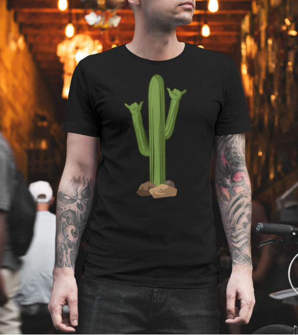 Desert Cactus Rock On Hand Gesture T-Shirt Desert Cactus Rock On Hand Gesture T-Shirt