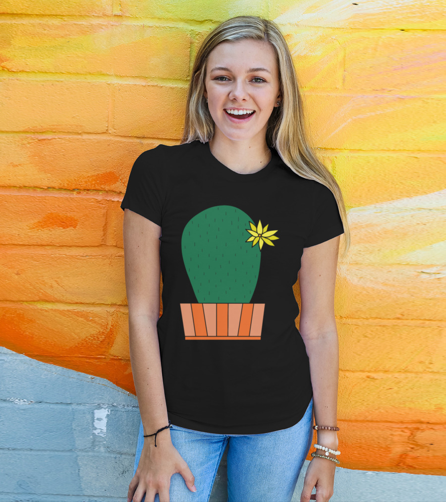 First Place Cactus With Yellow Flower T-Shirt