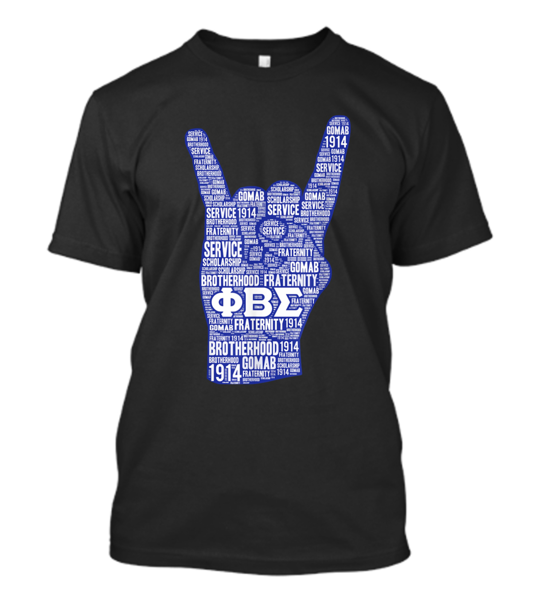 Phi Beta Sigma Fraternity Hand Gesture Brotherhood Scholarship Service GOMAB 1914 T-Shirt