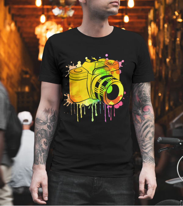 Graffiti Camera Photography Love Splatter Art Vibrant T-Shirt Graffiti Camera Photography Love Splatter Art Vibrant T-Shirt
