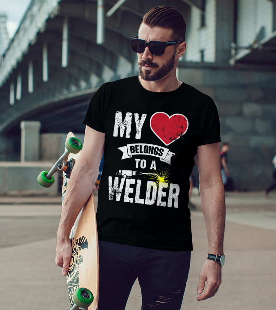 My Heart Belongs To A Welder Craftsman Repairm T-Shirt