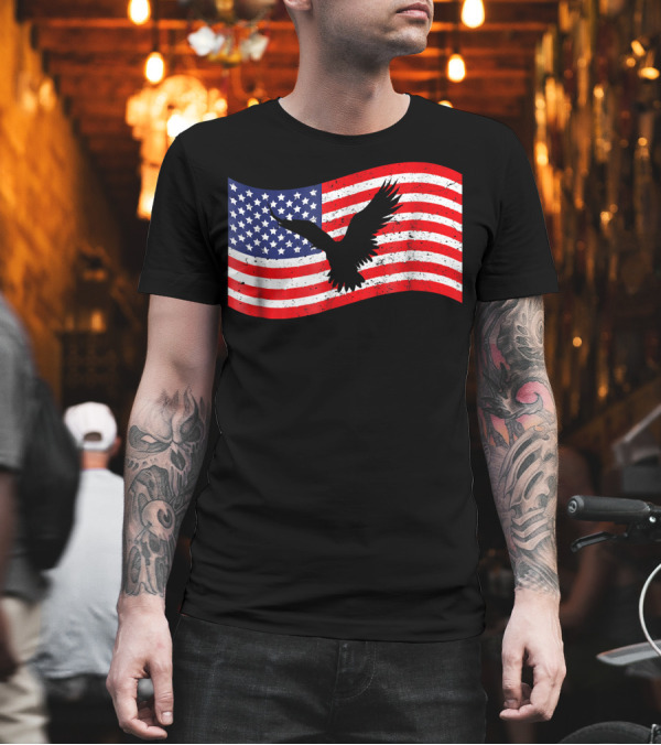 4th July American Flag with Eagle T-Shirt 4th July American Flag with Eagle T-Shirt