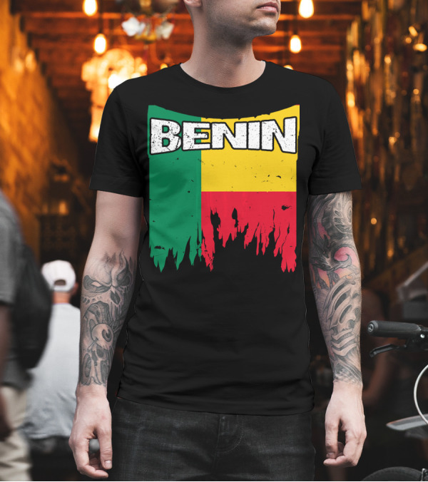 Benin Flag Distressed Country Pride Benin T-Shirt Benin Flag Distressed Country Pride Benin T-Shirt