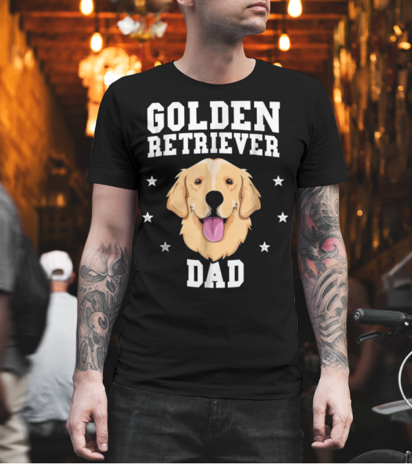 Golden Retriever Dad Stars T-Shirt Golden Retriever Dad Stars T-Shirt