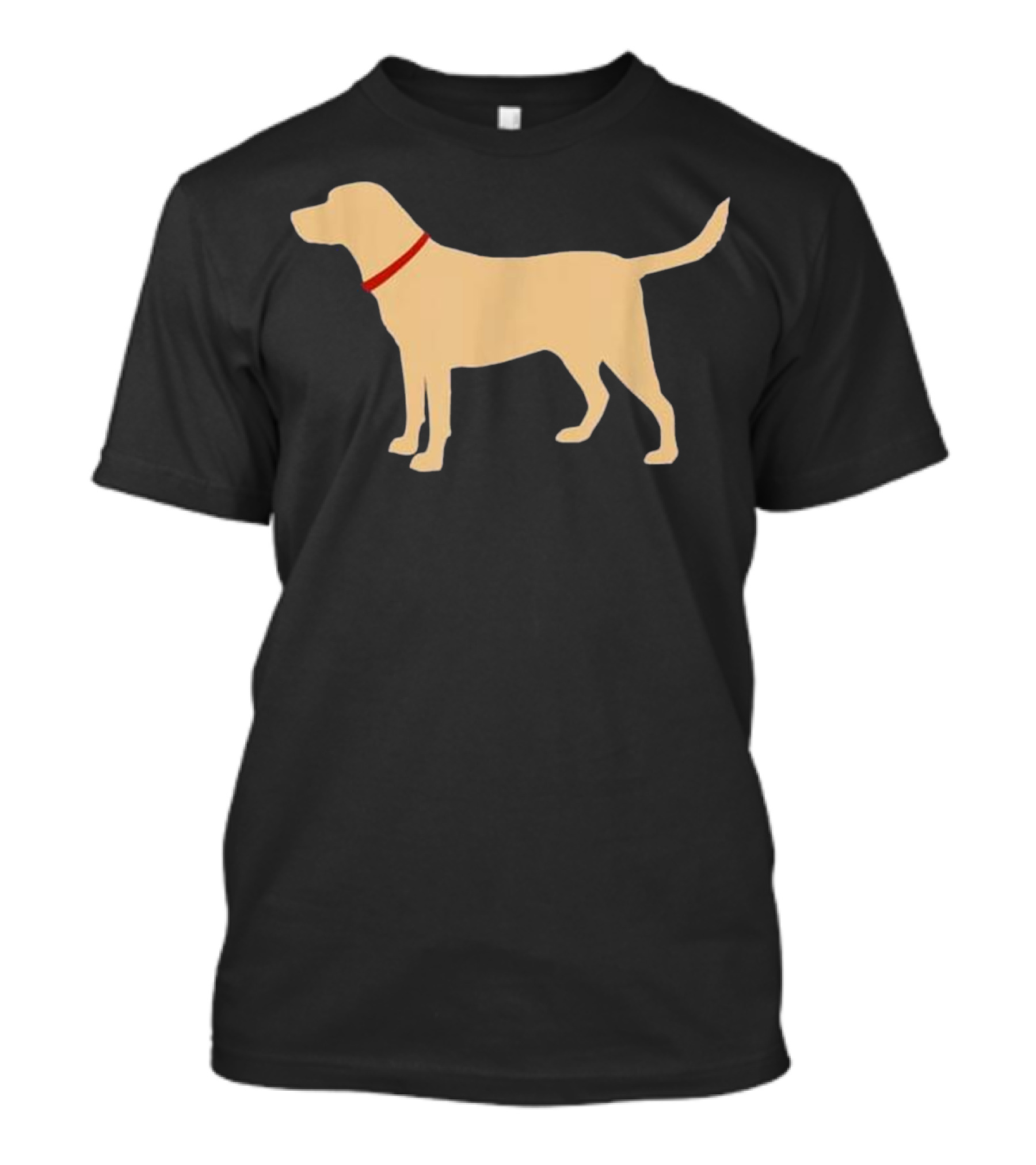 Labrador Retriever Yellow Lab Silhouette With Red Collar T-Shirt