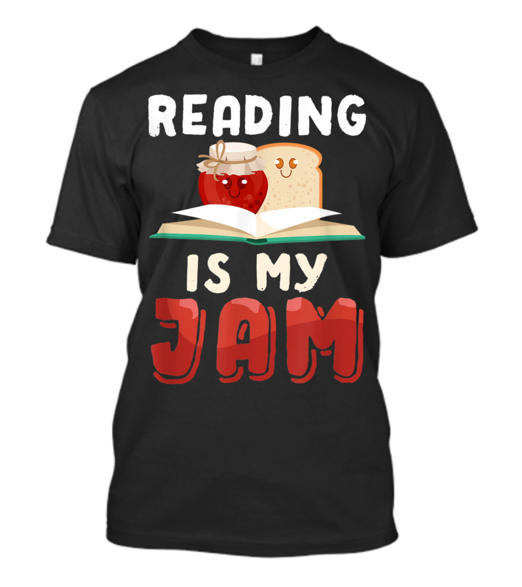Reading Is My Jam Funny Book Toast And Jam On Open Book T-Shirt