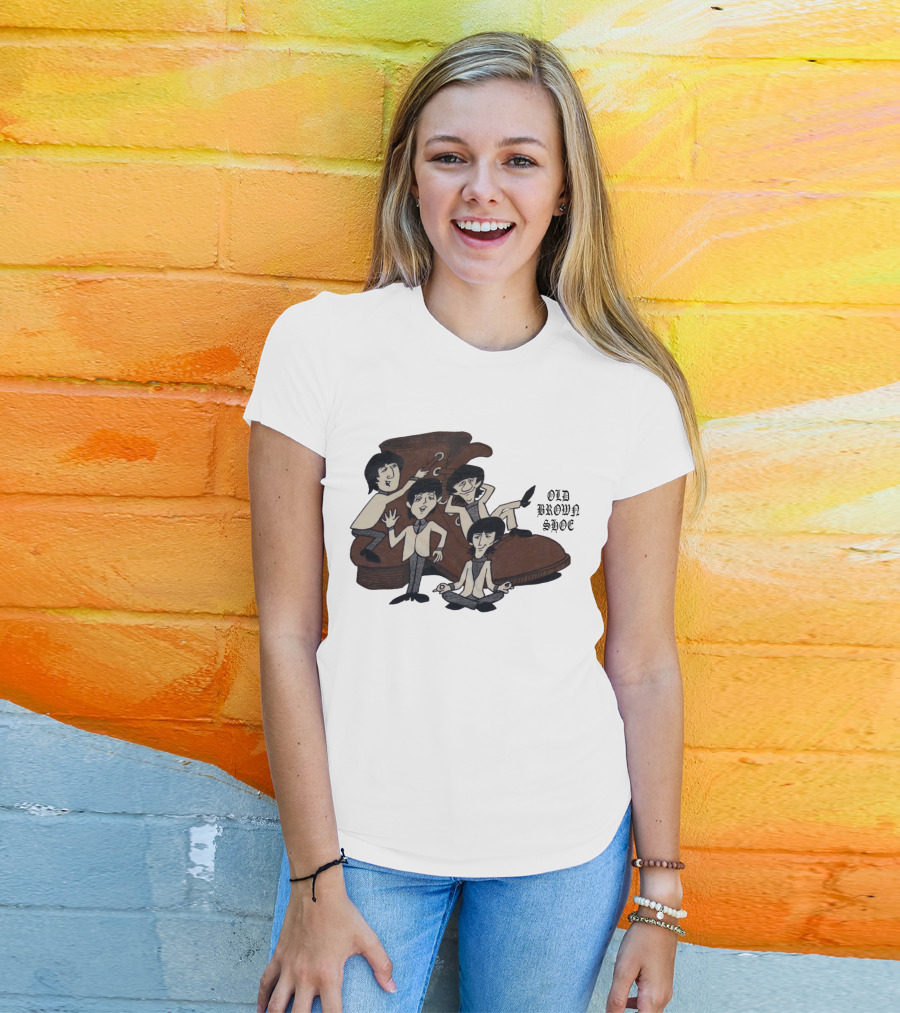 Old Brown Shoe Cartoon Characters With Boot T-Shirt
