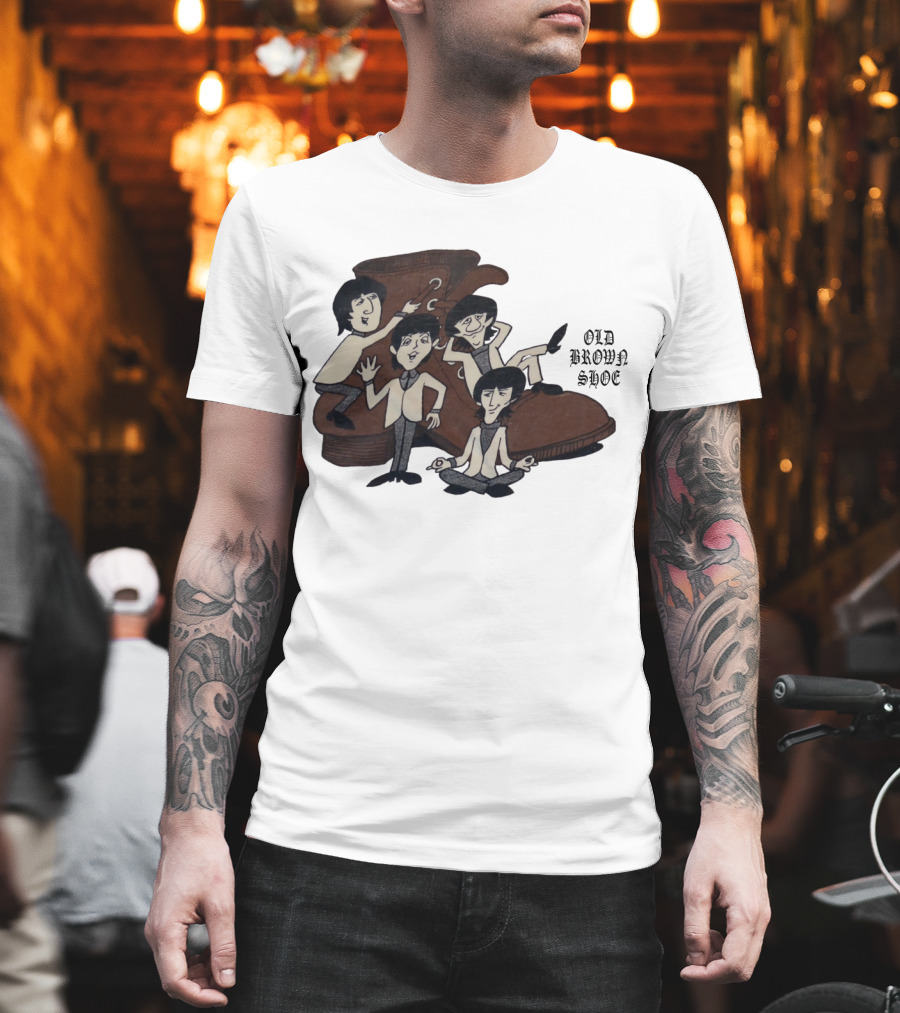 Old Brown Shoe Cartoon Characters With Boot T-Shirt