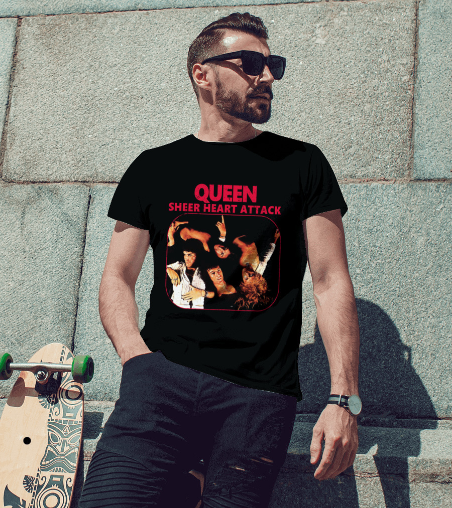 Queen Sheer Heart Attack Album Cover Quartet T-Shirt