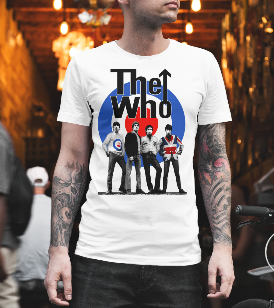The Who Band Members With British Mod Target T-Shirt
