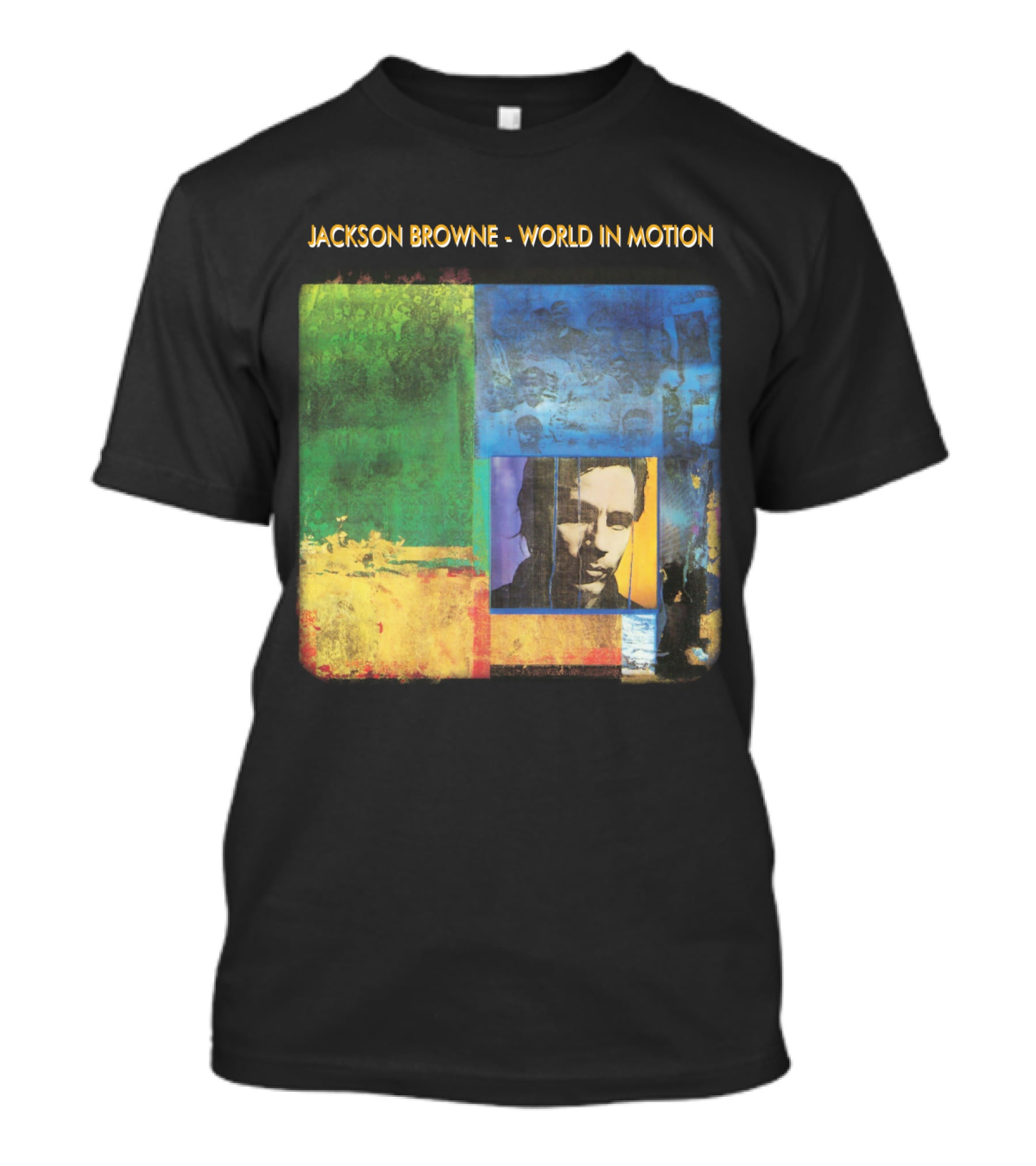 Jackson Browne World In Motion Album Cover Collage T-Shirt